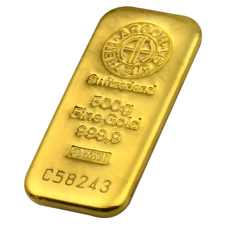 500g Kuldplaat | Argor-Heraeus | Valatud - pilt 2