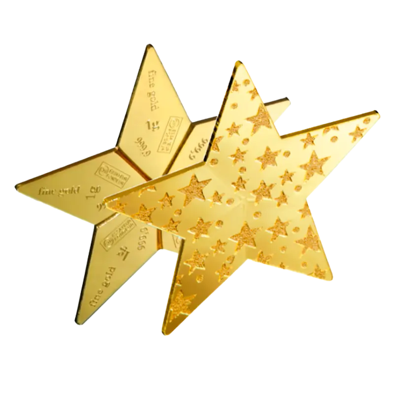 5 x 1g CombiBar Star | Gold | Valcambi | Glittering Stars - image 2