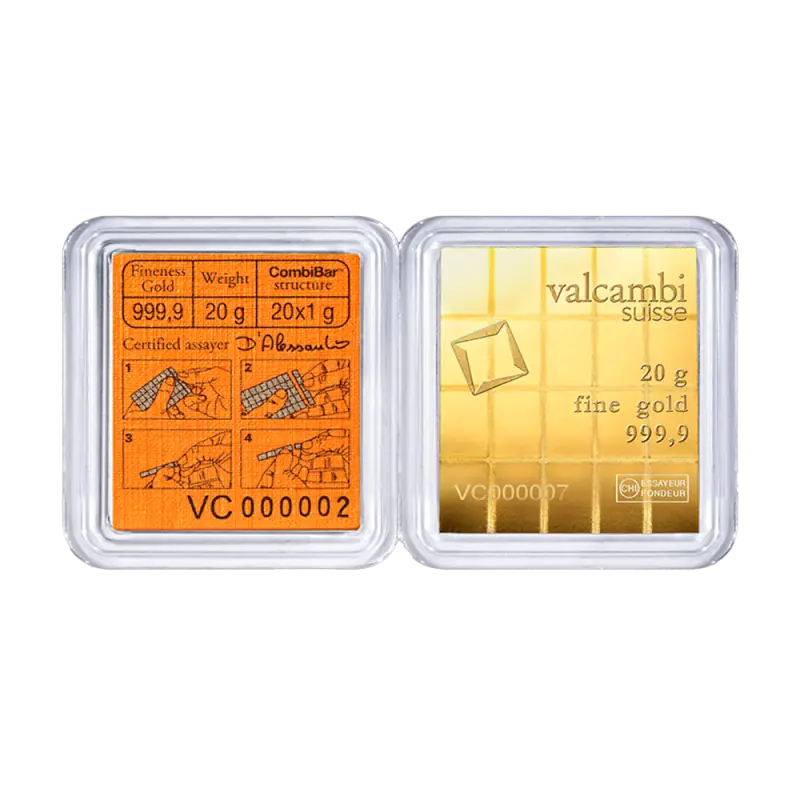20 × 1 g золотой CombiBar® Valcambi — изображение 2