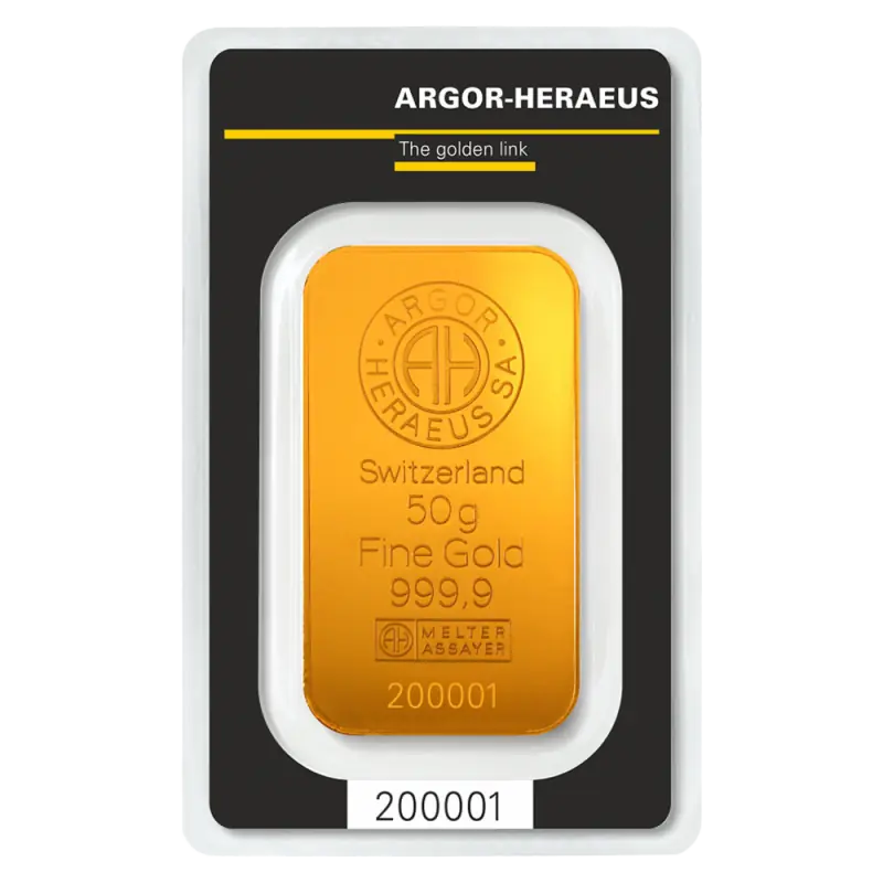 50g Gold Bar | Argor-Heraeus | Minted - image 1