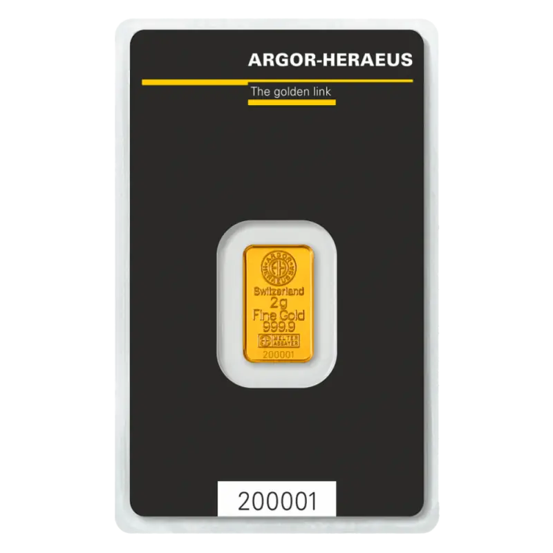 2 g золотой слиток Argor-Heraeus — изображение 1