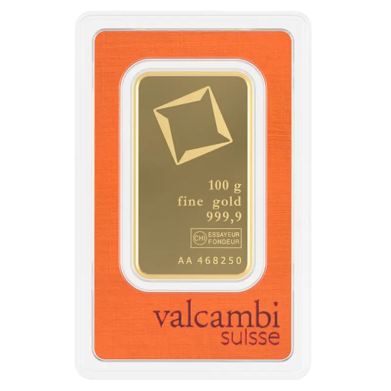 Золотой слиток Valcambi 100 g - pilt 1